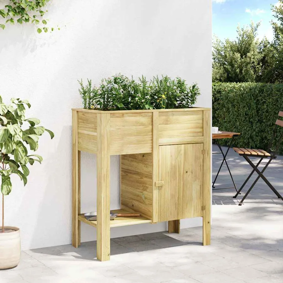 Jardin haut avec étagère Marron Pinède imprégnée - 4