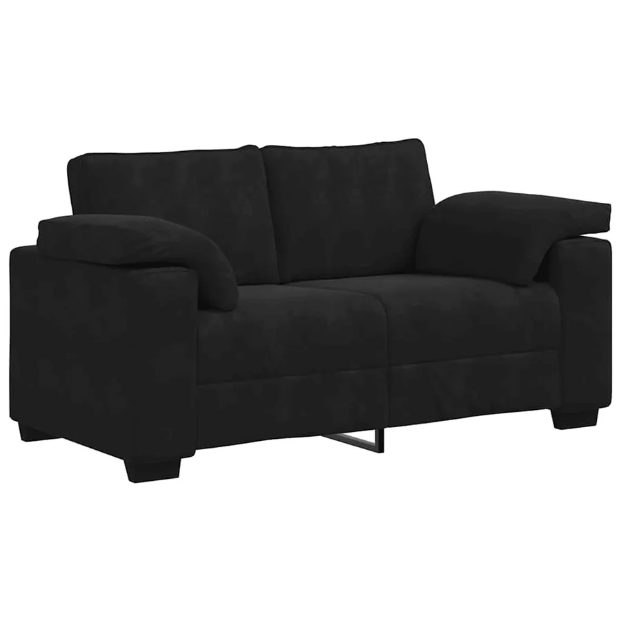 Ensemble de canapés 3 pcs avec coussins Noir Velours - 5
