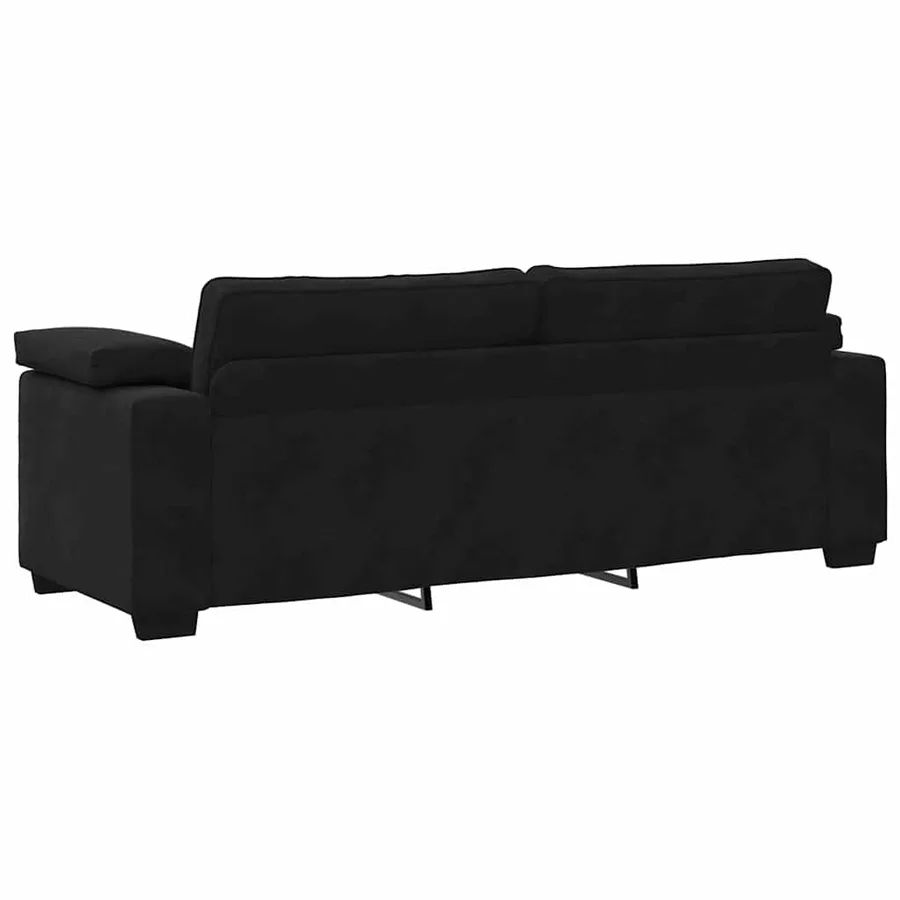 Ensemble de canapés 3 pcs avec coussins Noir Velours - 9