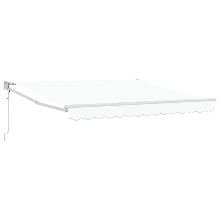 Auvent rétractable Blanc 350 x 250 cm Polyester et métal - 2