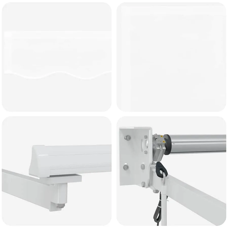 Auvent rétractable Blanc 350 x 250 cm Polyester et métal - 7