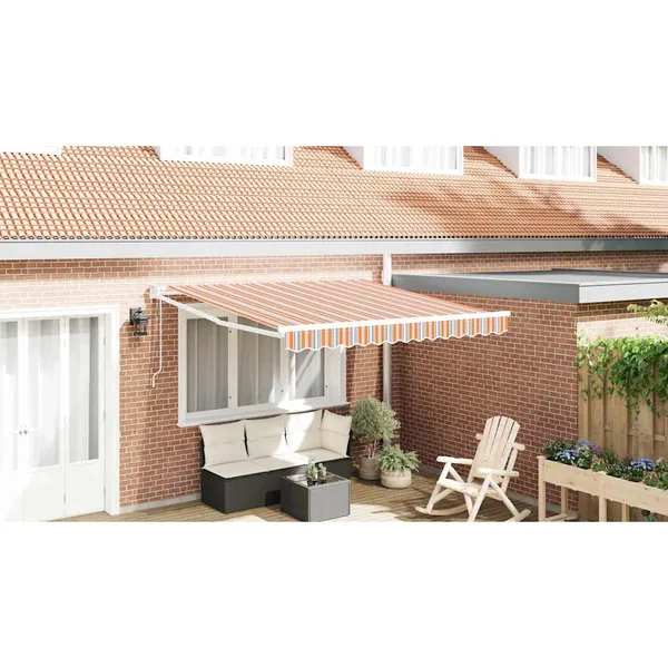 Auvent rétractable Multicolore 350 x 250 cm Polyester et métal