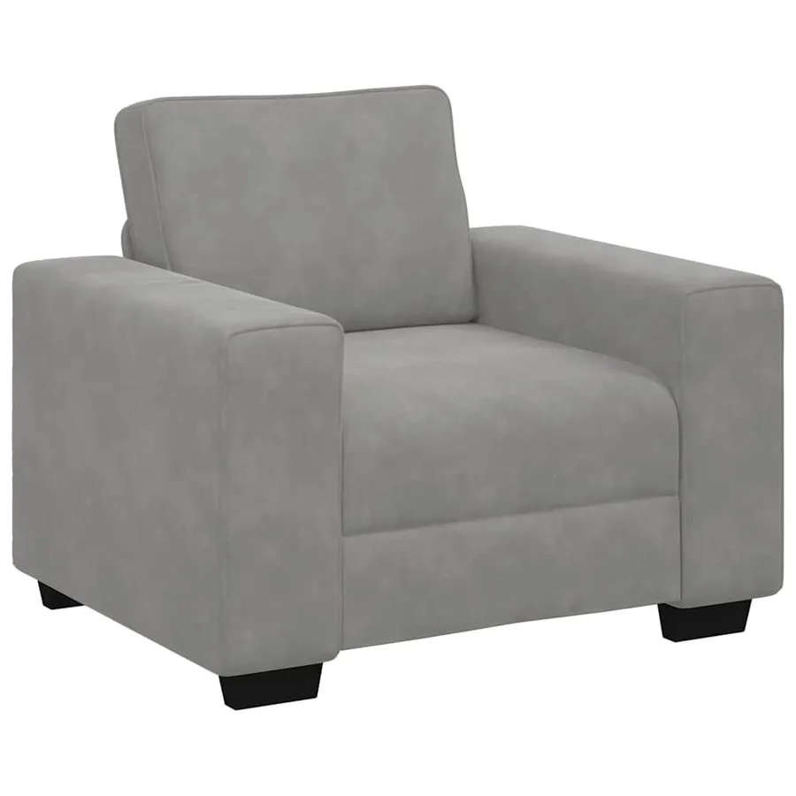 Fauteuil Gris clair 100x77x82 cm Velours - 2