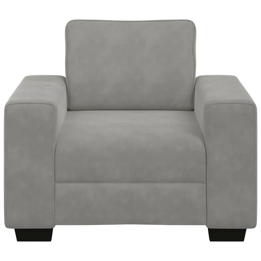 Fauteuil Gris clair 100x77x82 cm Velours - 4