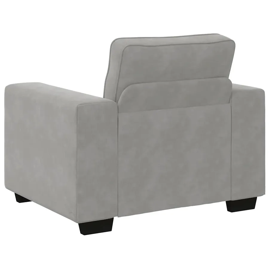Fauteuil Gris clair 100x77x82 cm Velours - 6