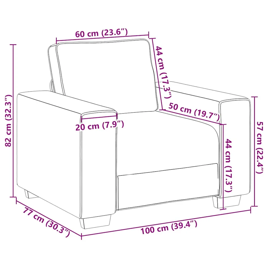 Fauteuil Gris clair 100x77x82 cm Velours - 9