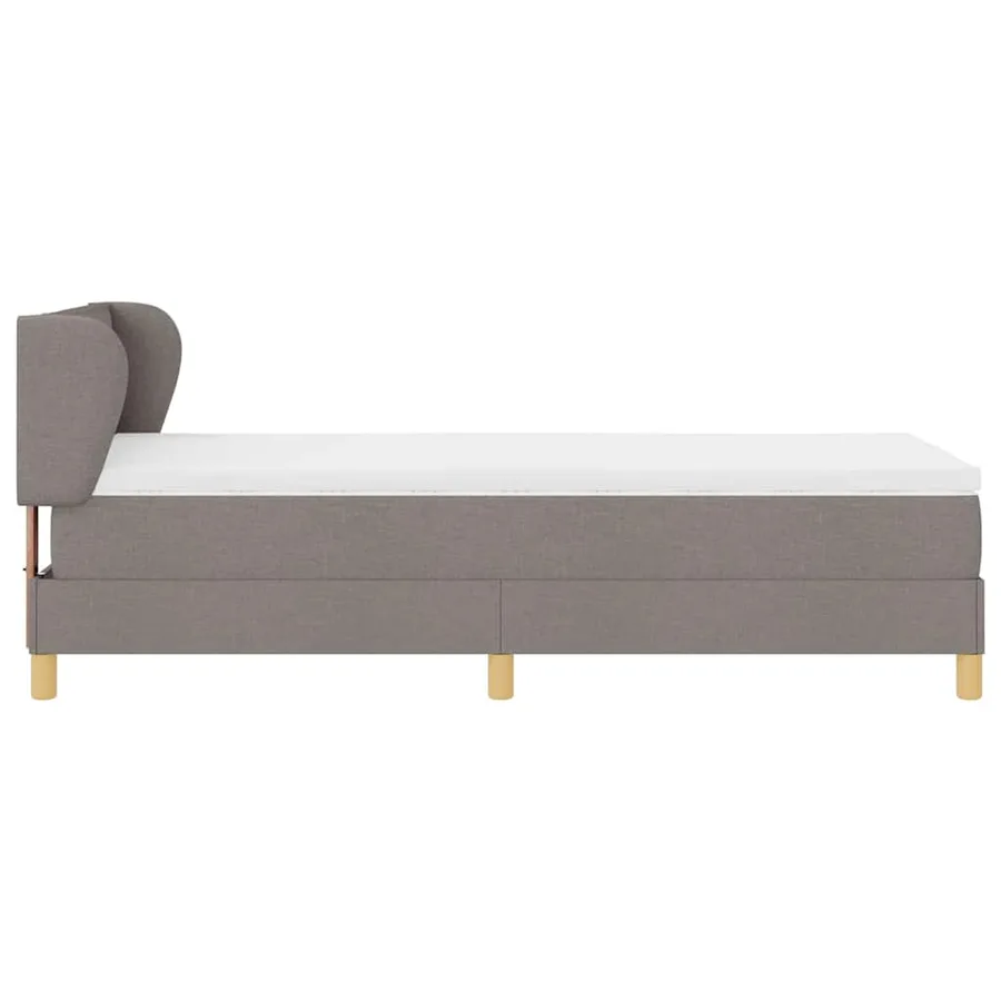 Lit à ressorts avec matelas Taupe 90 x 200 cm tissu - 7