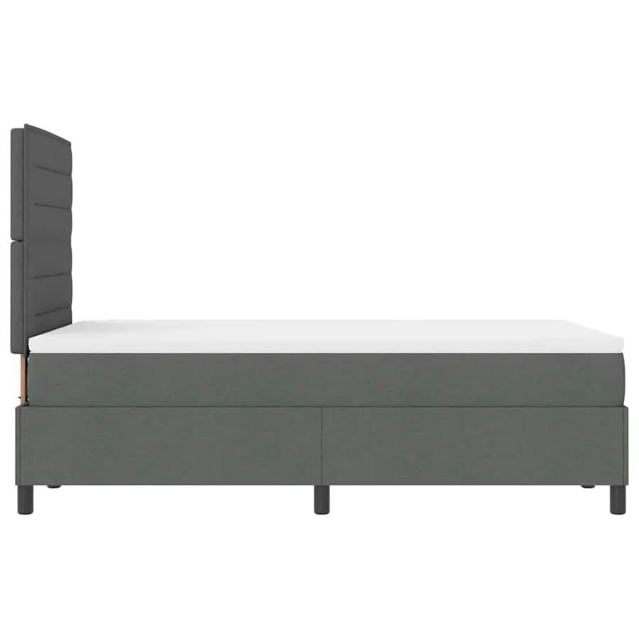 Lit à ressorts avec matelas Gris foncé 120 x 200 cm tissu - 9