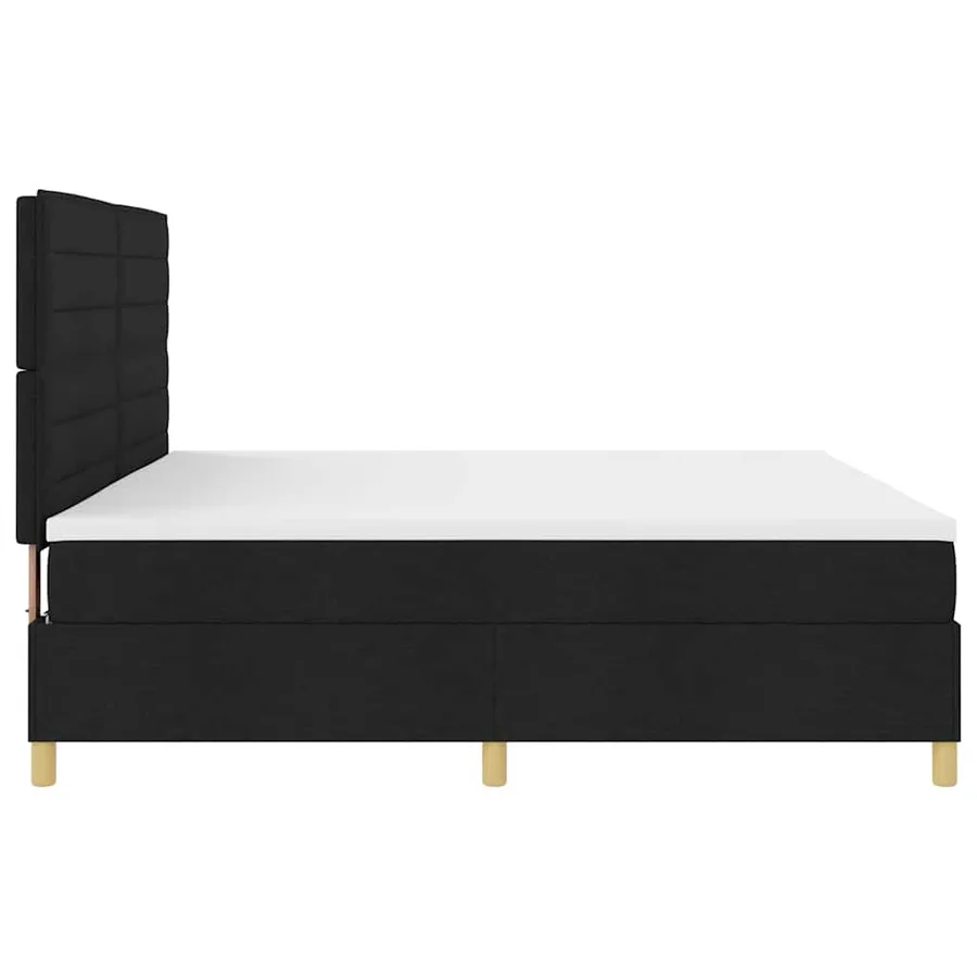 Lit à ressort LED avec matelas Noir 200 x 200 cm tissu - 9