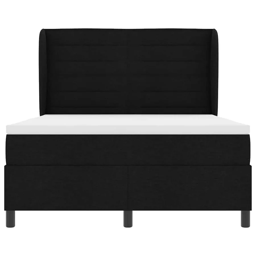 Lit à ressorts avec matelas Noir 160 x 200 cm tissu - 7