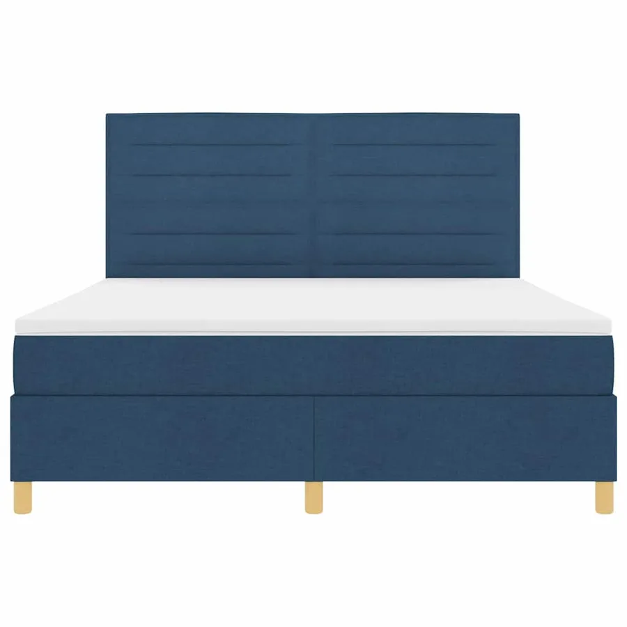 Lit à ressorts avec matelas Bleu 180 x 200 cm tissu - 7