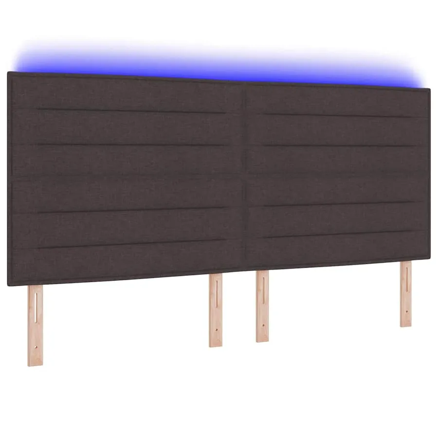 Tête de lit Marron foncé 200 cm tissu - 3