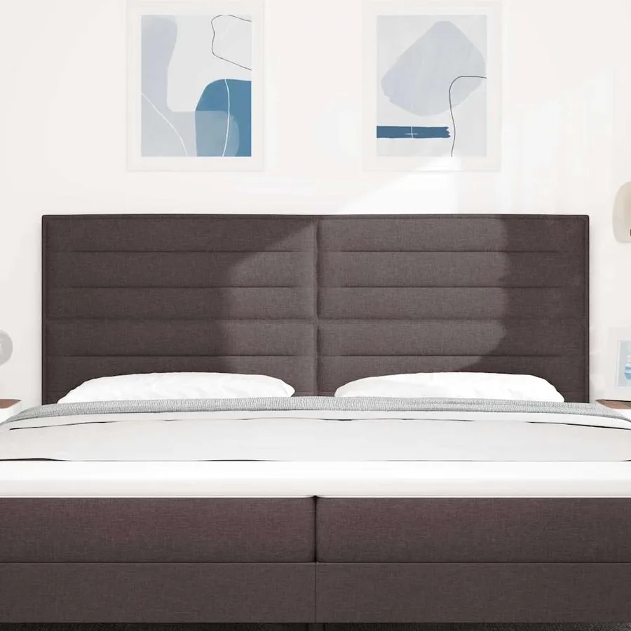 Tête de lit Marron foncé 200 cm tissu - 4