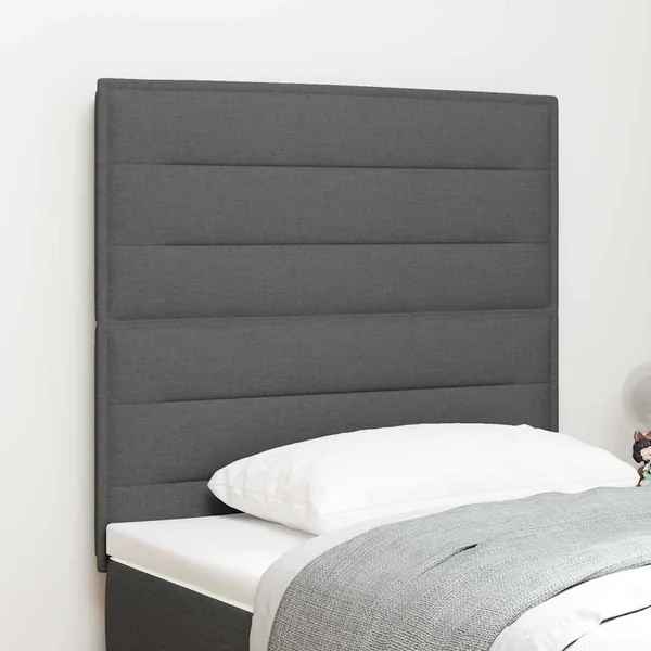 Tête de lit LED avec bandes LED Gris foncé 80 cm tissu