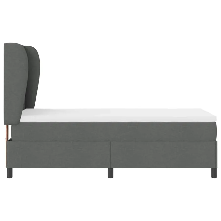 Lit à ressorts avec matelas Gris foncé 90 x 190 cm tissu - 6