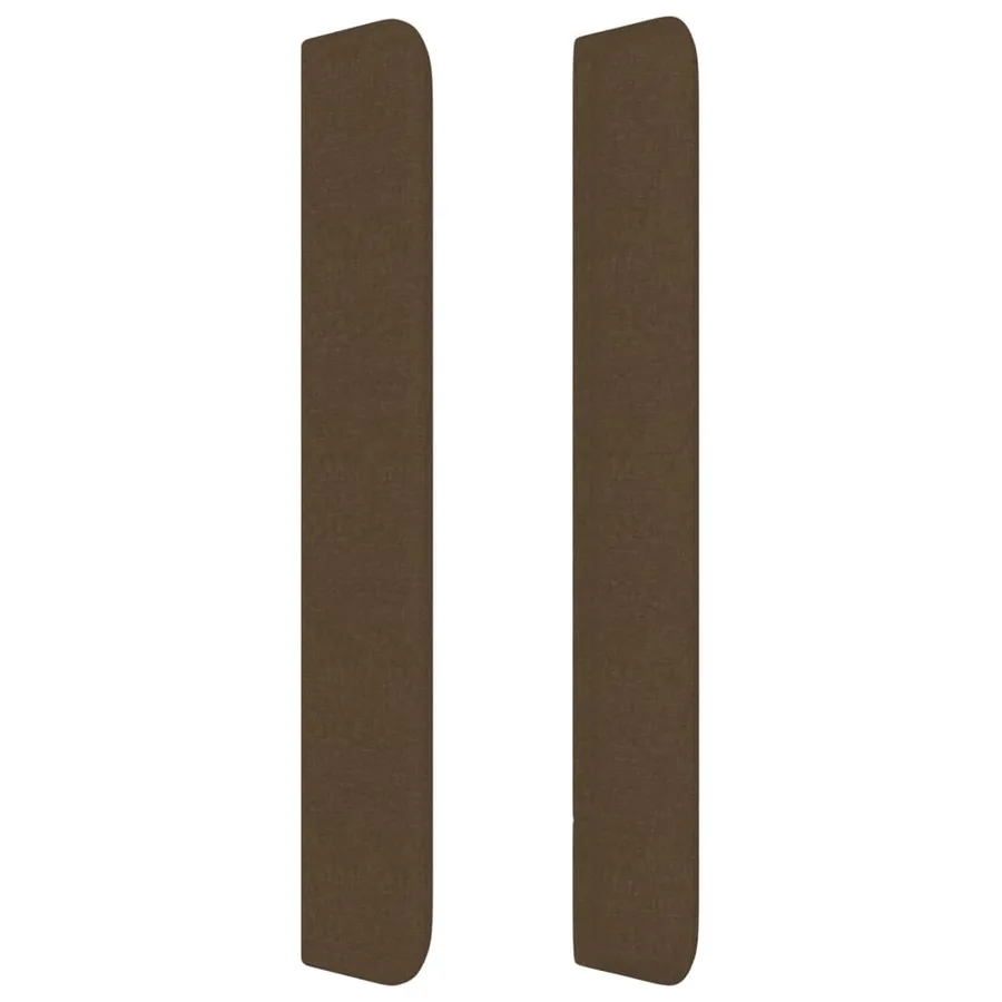 Tête de lit avec oreilles Marron foncé 147x16x118/128 cm Tissu - 4