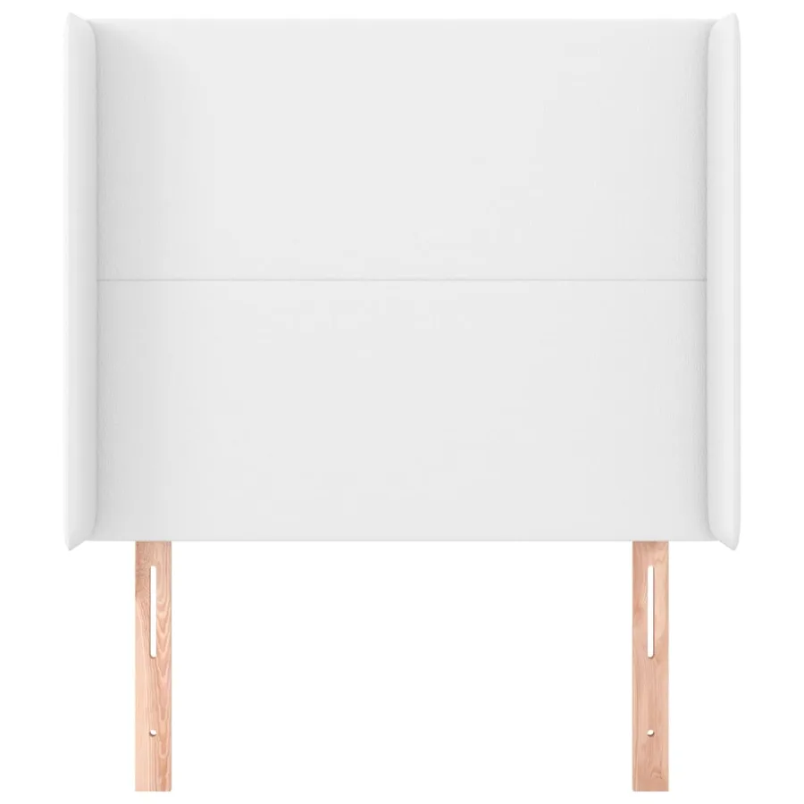 Tête de lit avec oreilles Blanc 93x16x118/128 cm Similicuir - 3