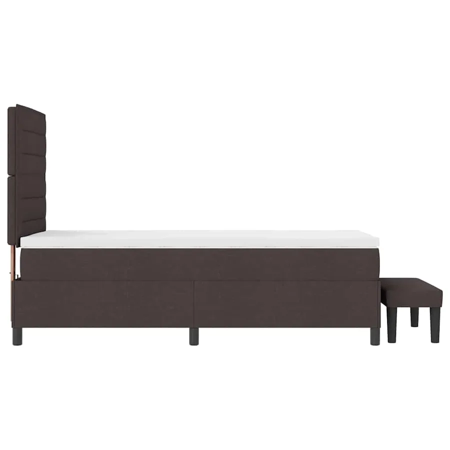 Lit à ressorts avec tête de lit Marron foncé 100 x 200 cm tissu - 9