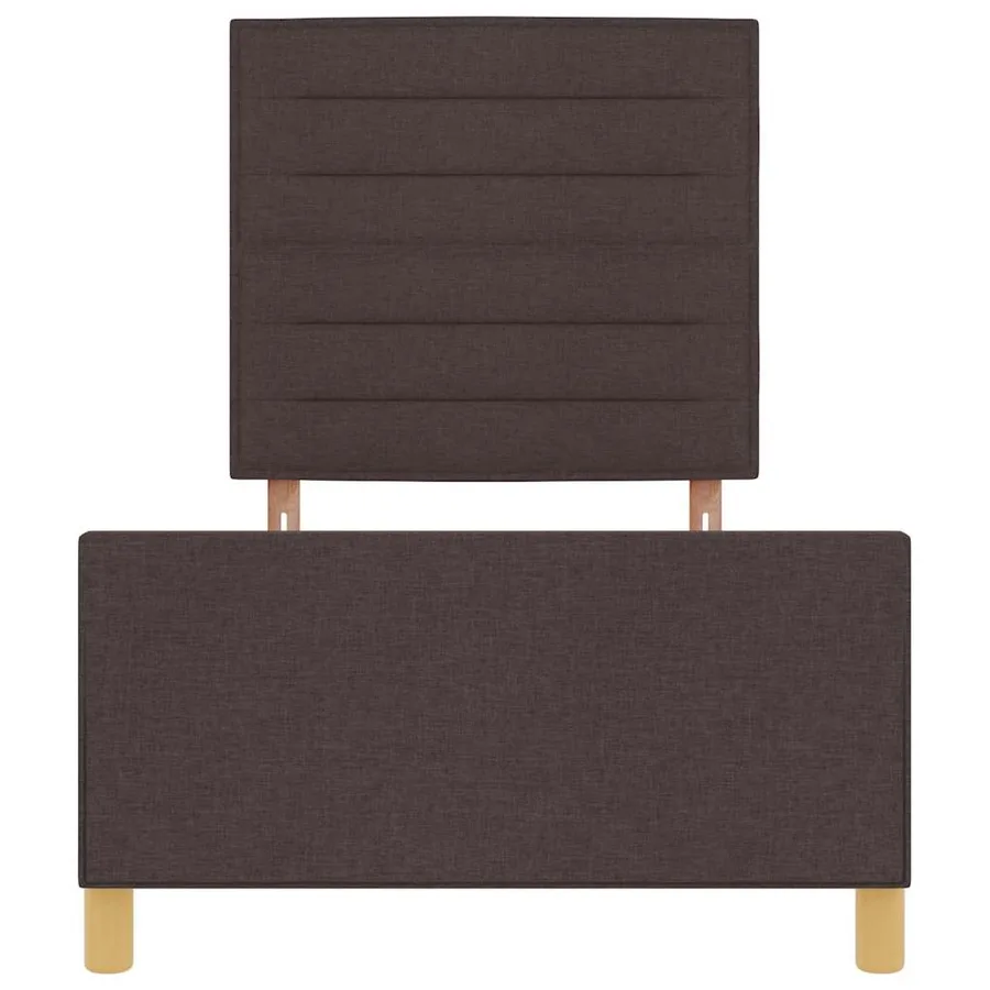 Cadre de lit avec tête de lit Marron foncé 100 x 200 cm tissu - 7
