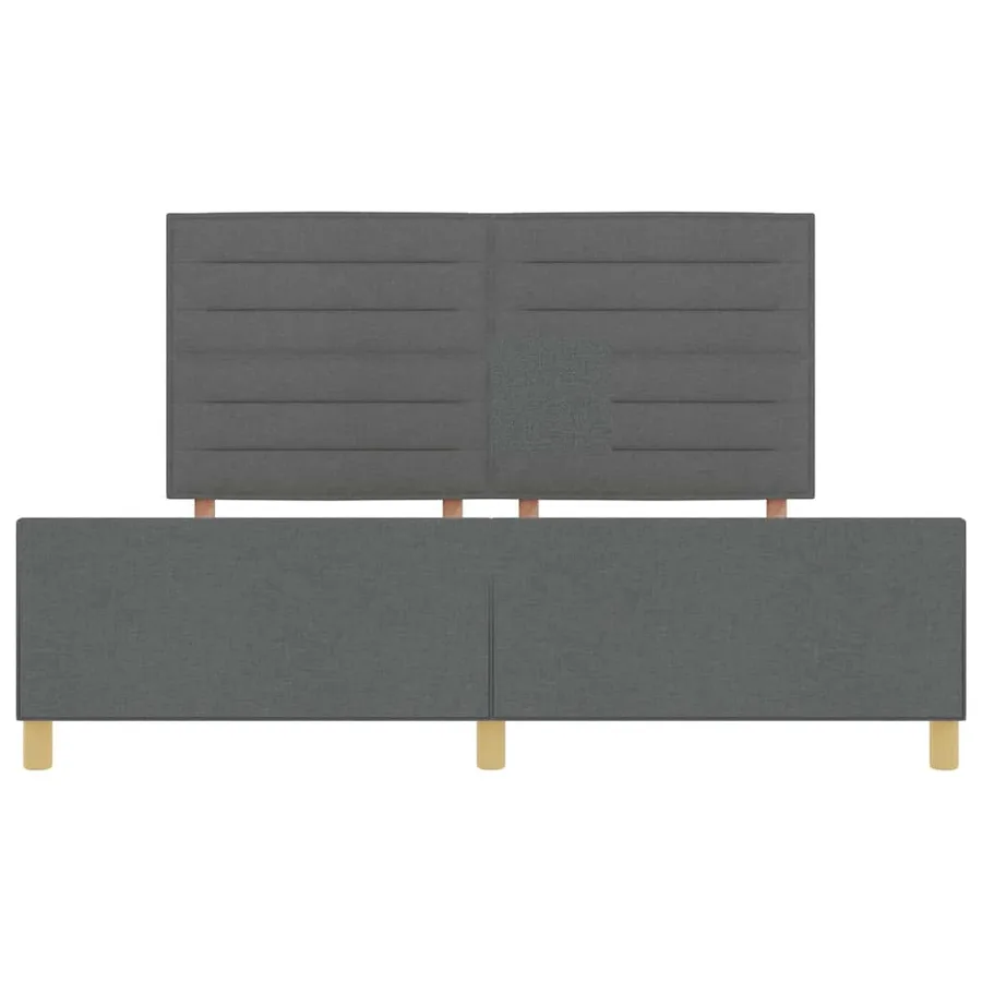 Cadre de lit avec tête de lit Gris foncé 180 x 200 cm tissu - 7