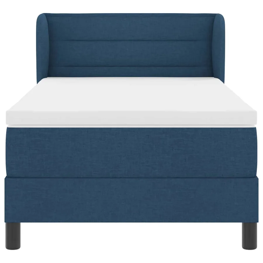 Lit à ressorts avec matelas Bleu 90 x 190 cm tissu - 7