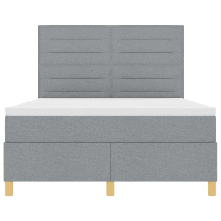 Lit à ressorts avec matelas Gris clair 160 x 200 cm tissu - 7