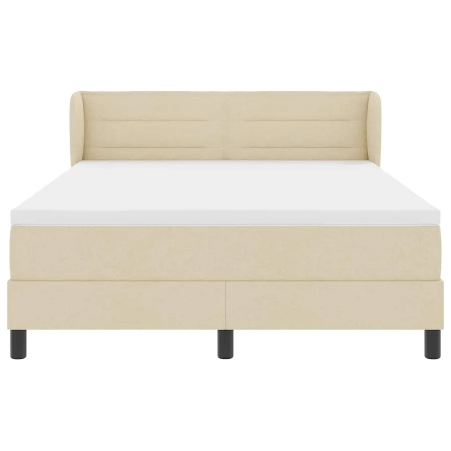 Lit à ressorts avec matelas Crème 140 x 200 cm tissu - 7