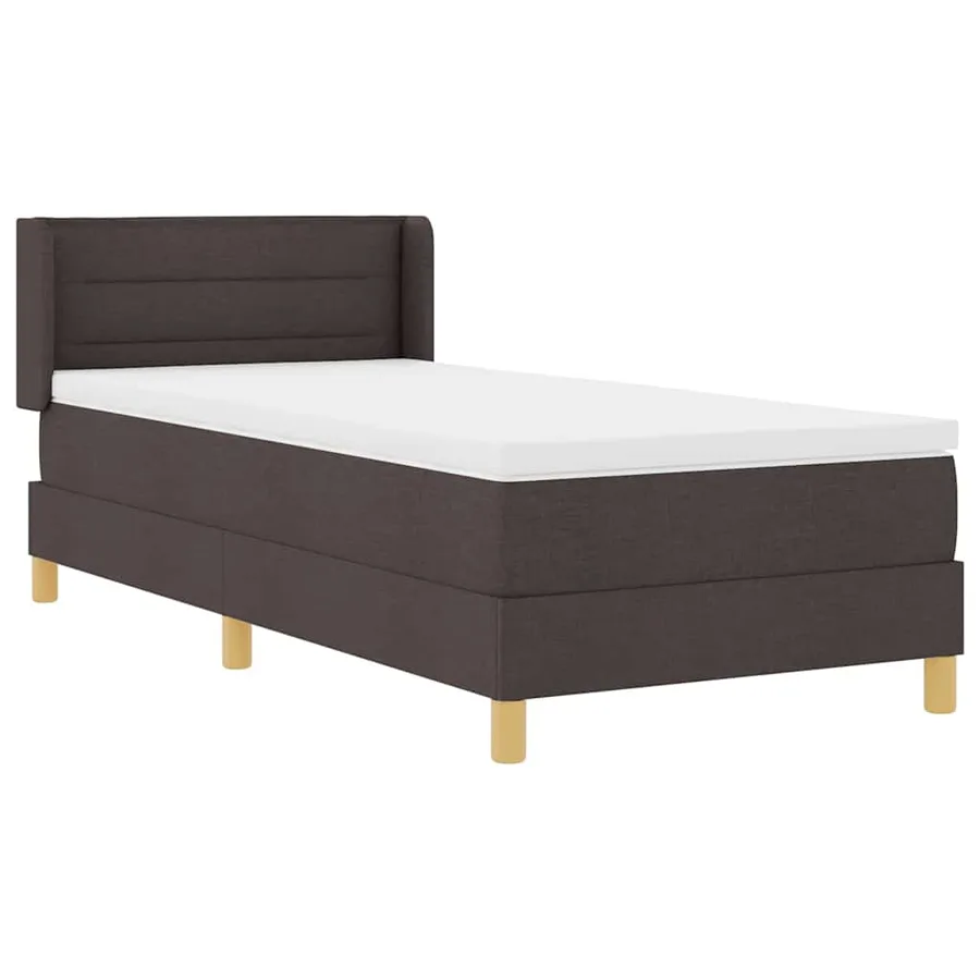 Lit à ressorts avec matelas Marron foncé 200 x 90 cm tissu - 6