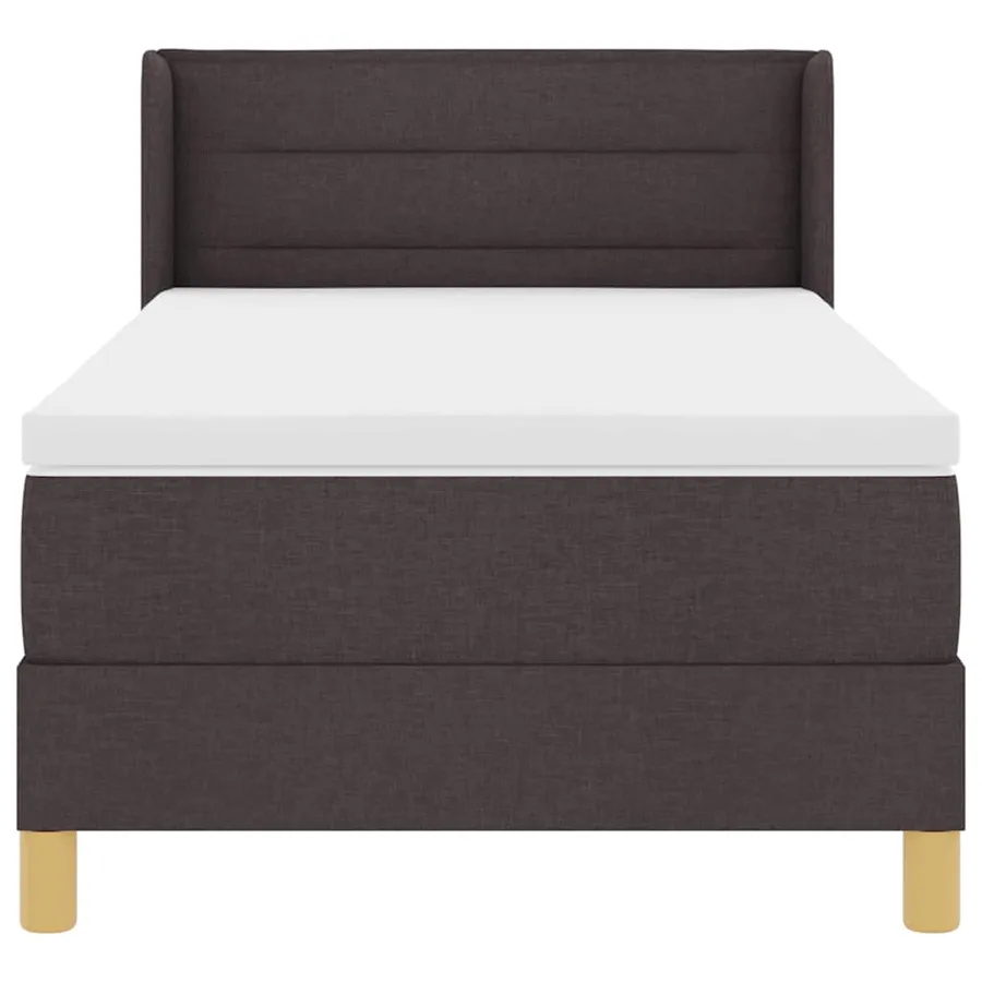 Lit à ressorts avec matelas Marron foncé 200 x 90 cm tissu - 7