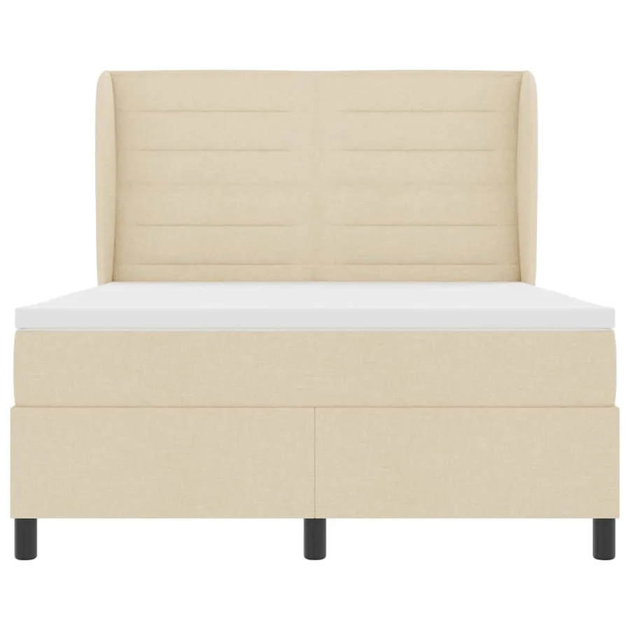 Lit à ressorts avec matelas Crème 140 x 200 cm tissu - 6