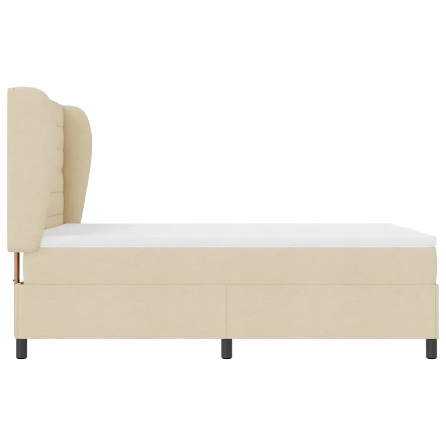 Lit à ressorts avec matelas Crème 140 x 200 cm tissu - 7