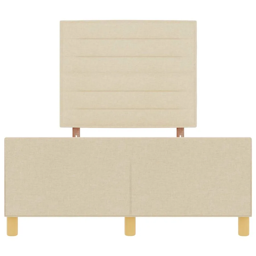 Cadre de lit avec tête de lit Crème 120 x 190 cm tissu - 7