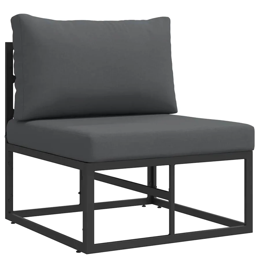 Mobilier de jardin 3 Pièce Noir et anthracite Métal - 10