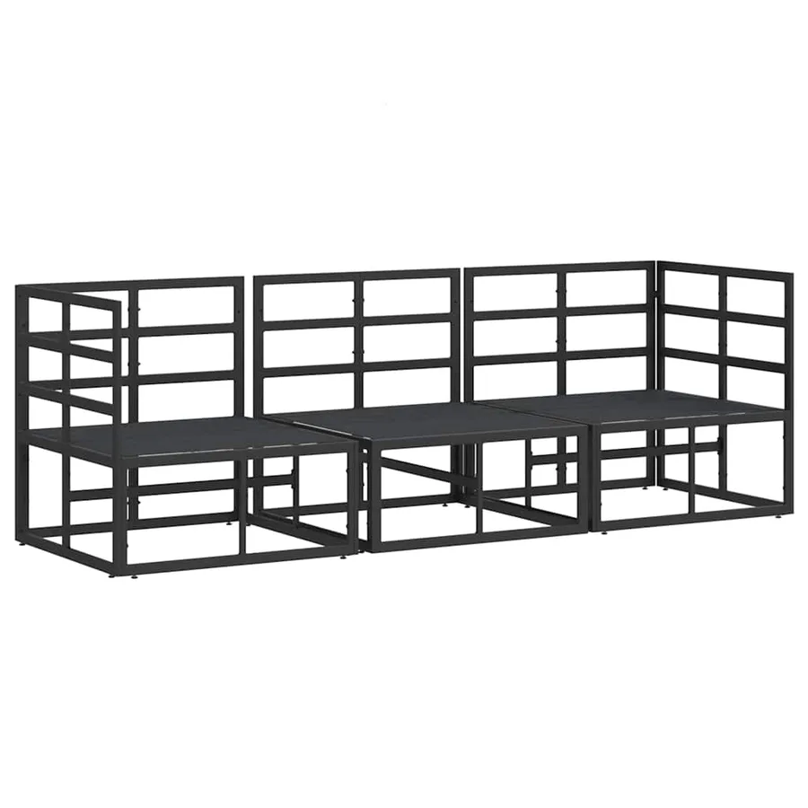 Mobilier de jardin 3 Pièce Noir et anthracite Métal - 4