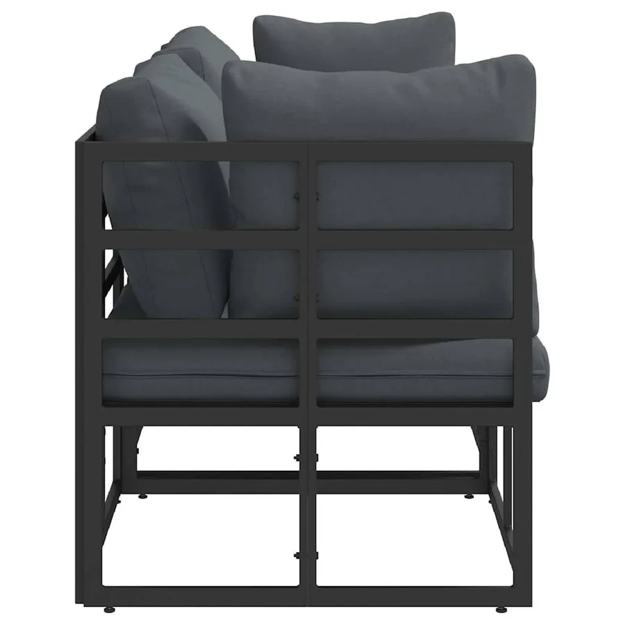 Mobilier de jardin 3 Pièce Noir et anthracite Métal - 6