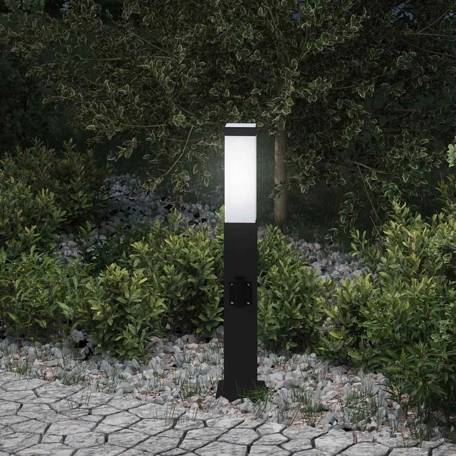 Borne lumineuse avec sortie 50 cm Noir IP44