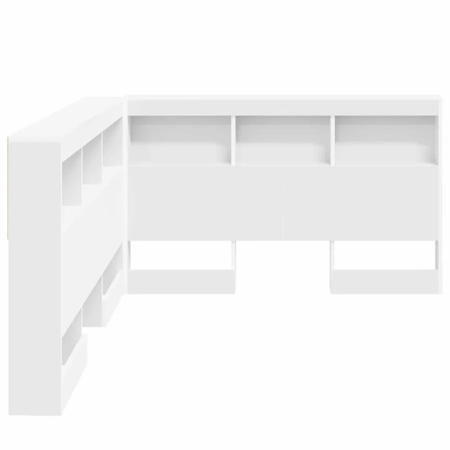 Tête de lit de rangement Blanc 120 cm Bois d'ingénierie - 7