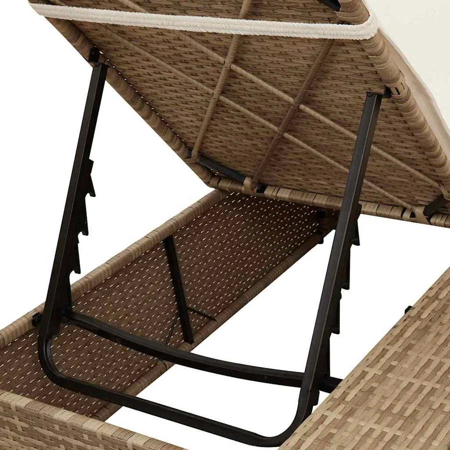 Transat double Réglable Beige 205 x 129 x 200 cm polyrotin - 9