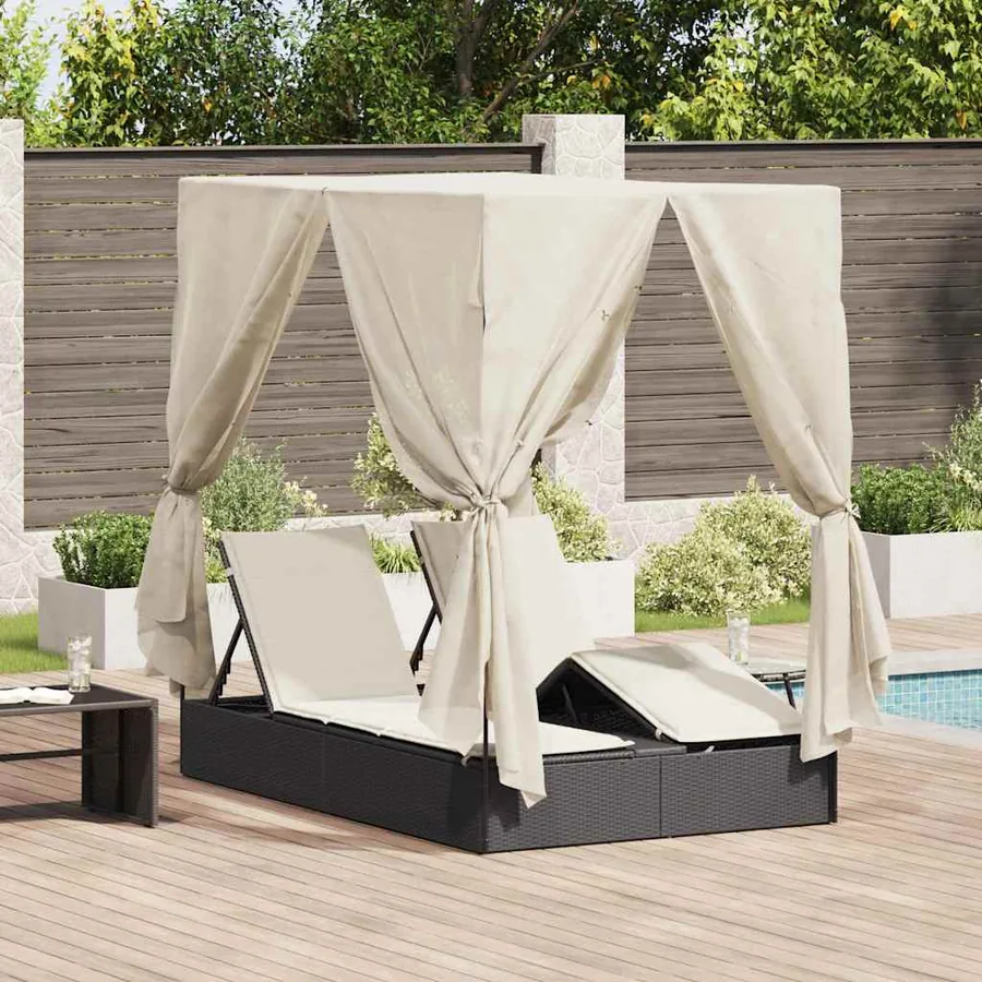 Transat double Blanc chaud 205 x 129 x 200 cm polyrotin