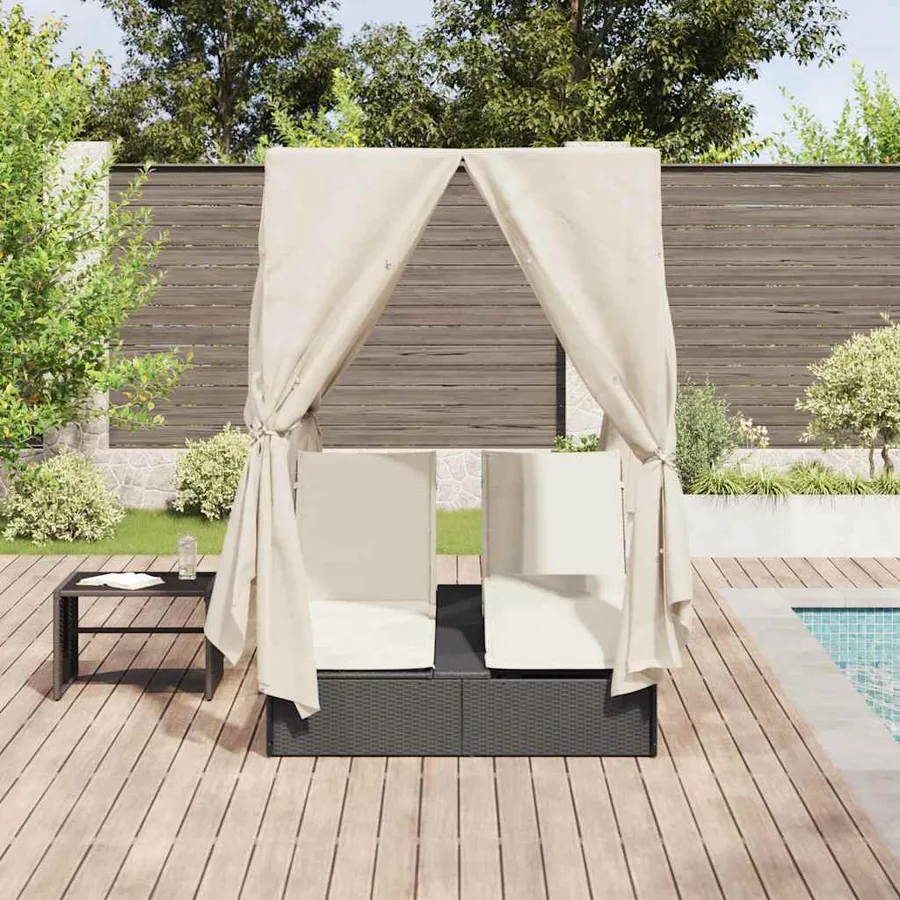 Transat double Blanc chaud 205 x 129 x 200 cm polyrotin - 3