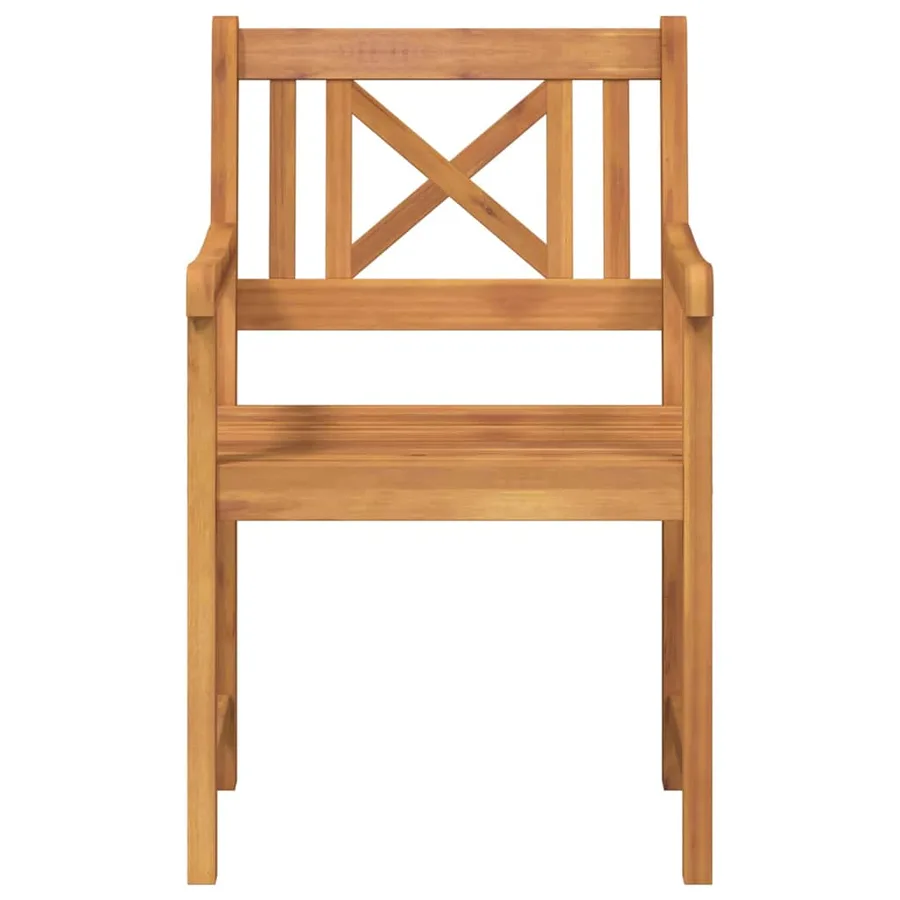 Chaises de jardin 4 pcs Naturel Bois d'Acacia Massif - 5