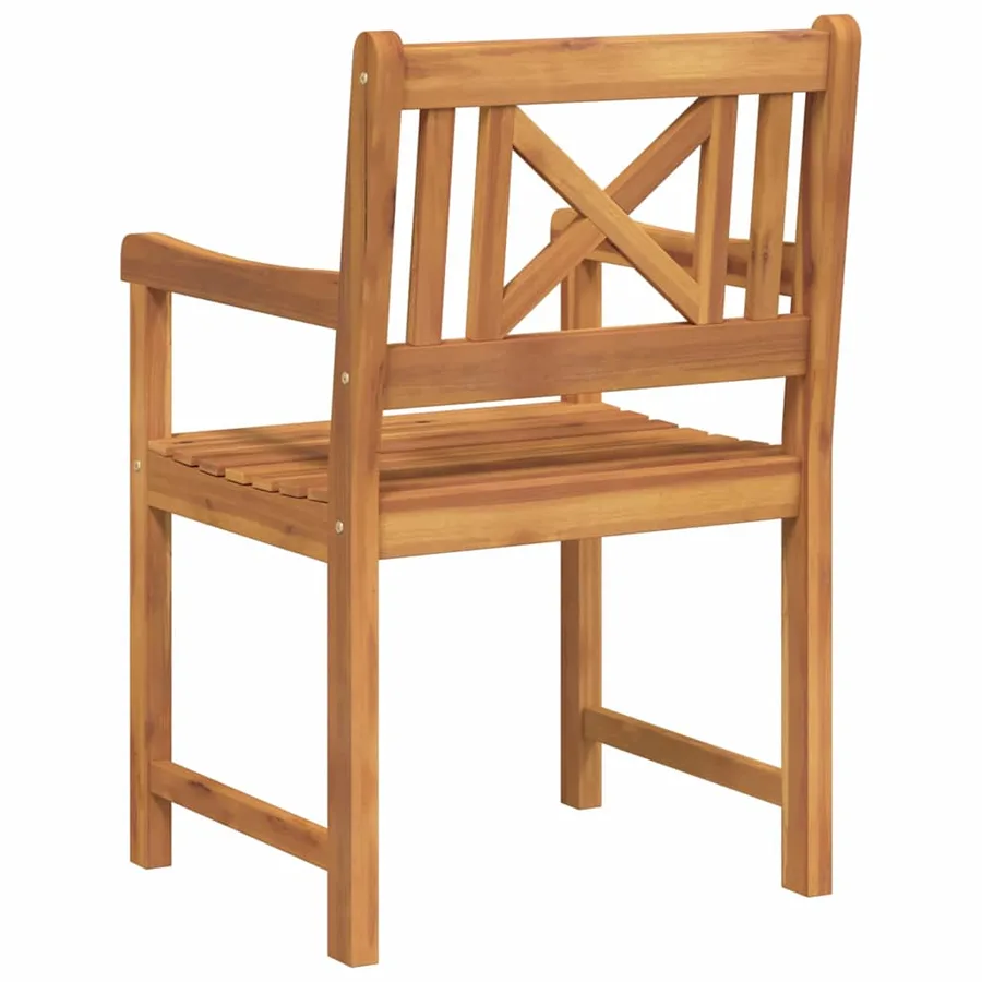 Chaises de jardin 4 pcs Naturel Bois d'Acacia Massif - 7