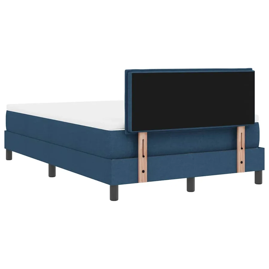 Lit à ressorts avec coussin Bleu 120 x 200 cm tissu - 9