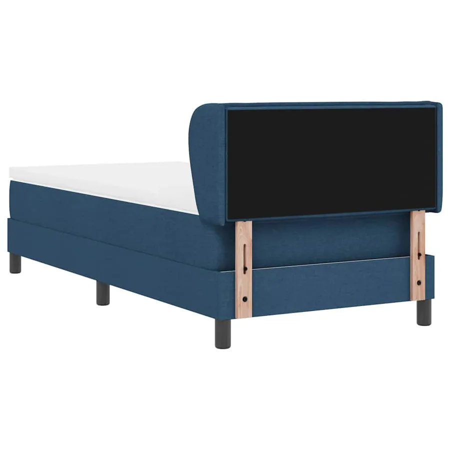 Lit à ressorts avec matelas Bleu 100 x 200 cm tissu - 6