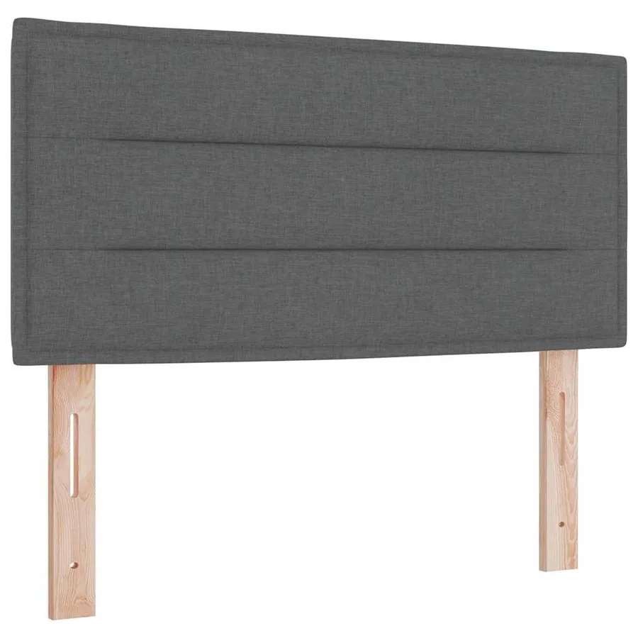 Lit à ressorts avec coussin Gris foncé 100 x 200 cm tissu - 6