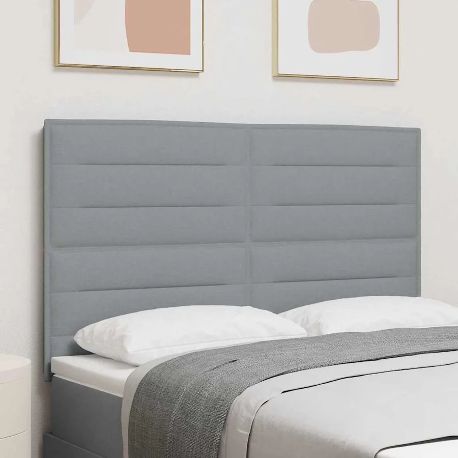 Tête de lit Gris clair 144 cm tissu