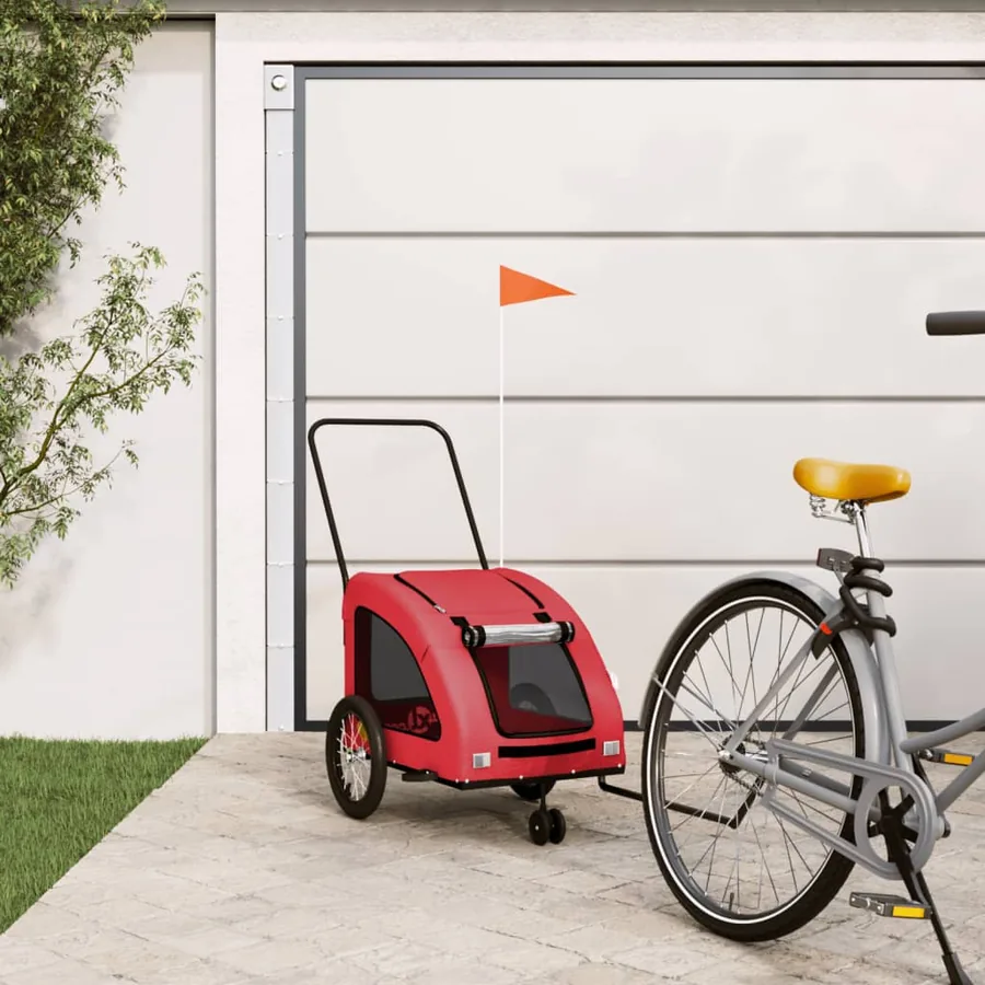 Remorque de vélo pour animaux de compagnie rouge