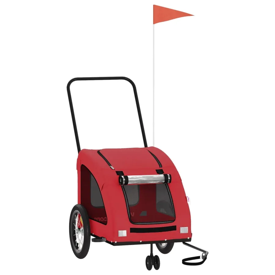 Remorque de vélo pour animaux de compagnie rouge - 2