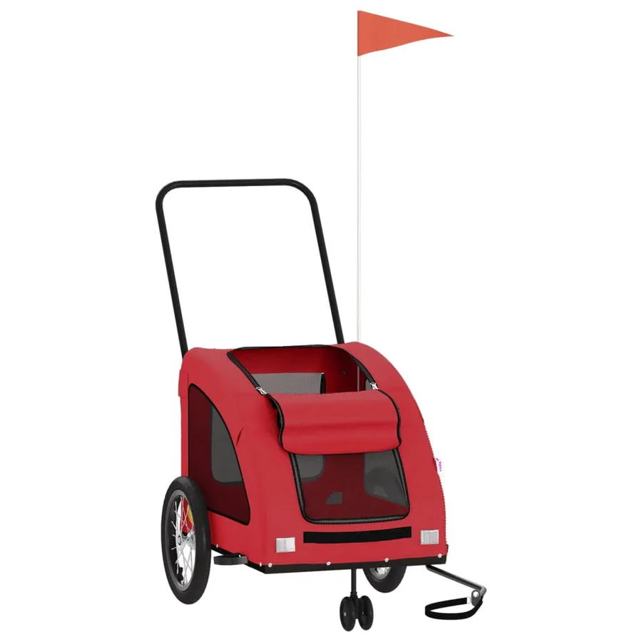 Remorque de vélo pour animaux de compagnie rouge - 3