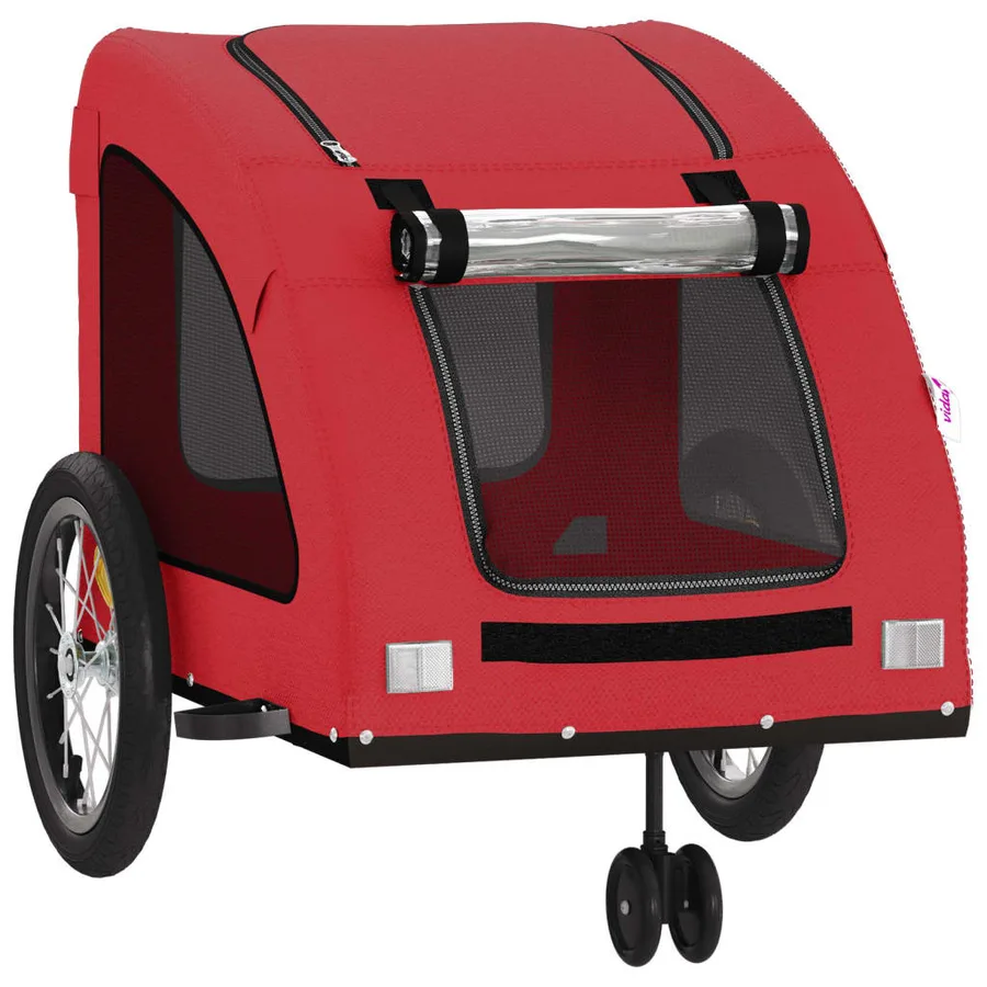Remorque de vélo pour animaux de compagnie rouge - 5